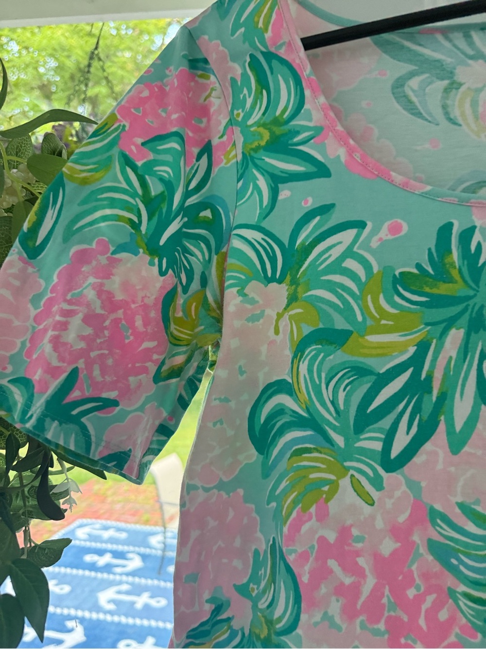Lilly Pulitzer Pink & Teal Tropical Swim Cover-Up/ Dress - Picture 3 of 7